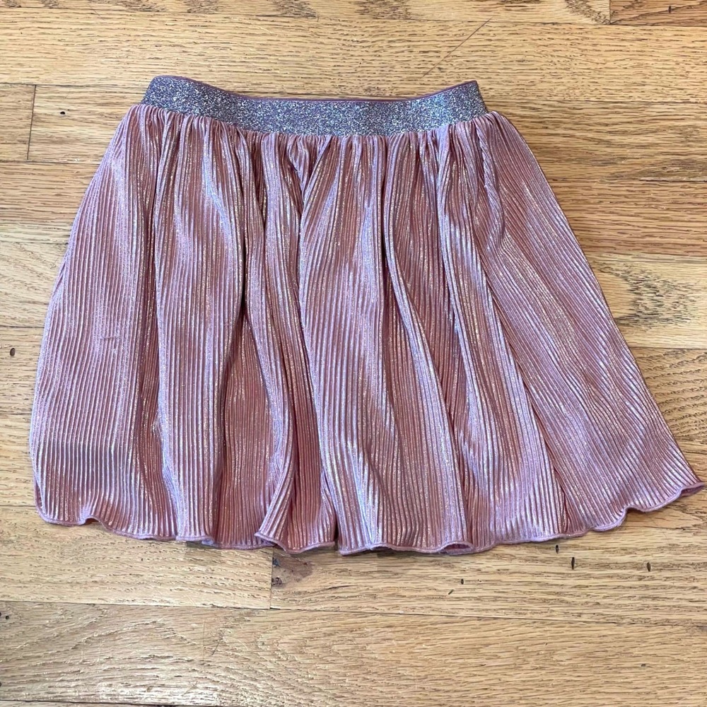 Hanna Andersson Girls Princess Skirt Pleated Lined Ballet Pink Shimmer Party